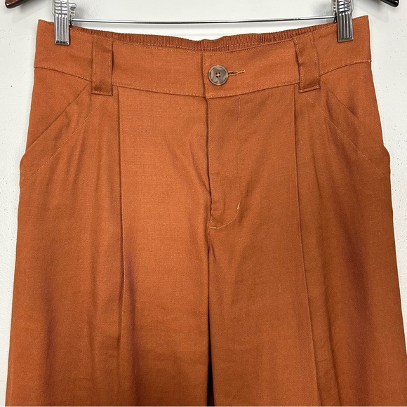 Cabi Cruise Pleated Crop Pants Women’s Size S Sienna Brown Boho Wide Leg 6478 - Picture 3 of 9